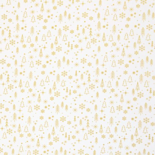 Karácsonyi pamutvászon, Fenyőfa,  Törtfehér 