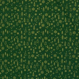 Karácsonyi pamutvászon, Fenyőfa,  Sötétzöld 
