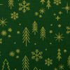 Karácsonyi pamutvászon, Fenyőfa,  Sötétzöld 