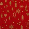 Karácsonyi pamutvászon, Fenyőfa,  Piros 