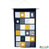 DIY Adventi Naptár, Pamutvászon Panel, Világoskék-okker
