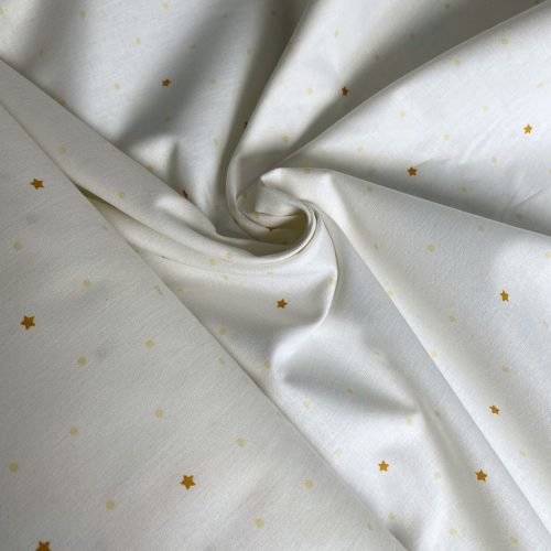 BIO Pamutvászon, Csillagok, Fehér  