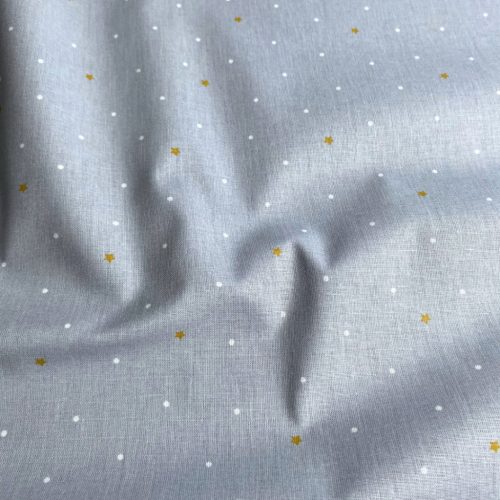 BIO Pamutvászon, Csillagok, Világosszürke