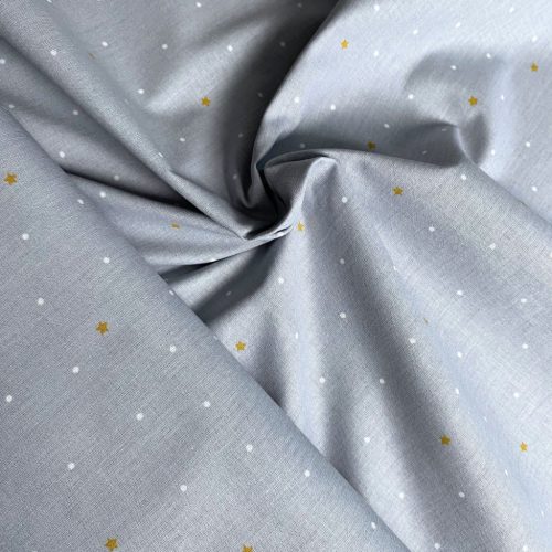 BIO Pamutvászon, Csillagok, Világosszürke
