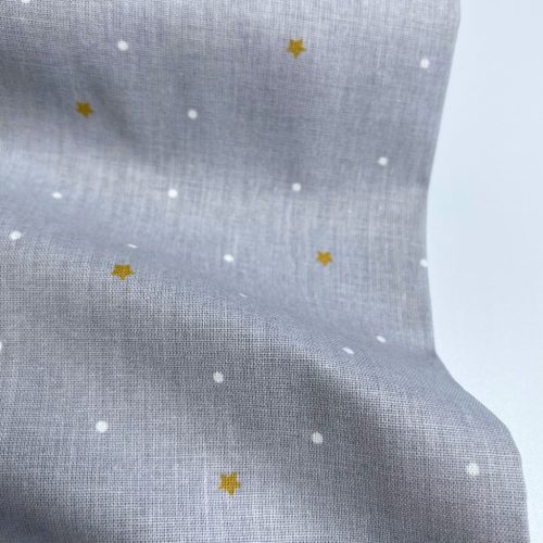 BIO Pamutvászon, Csillagok, Világosszürke