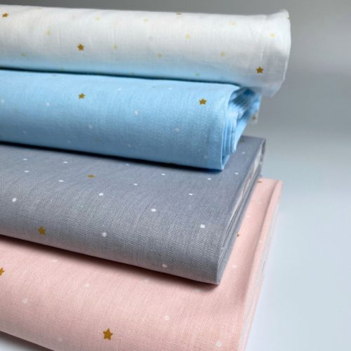 BIO Pamutvászon, Csillagok, Világoskék