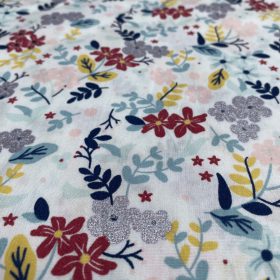 Pamutvászon,  Téli virágok (Csillámos)   