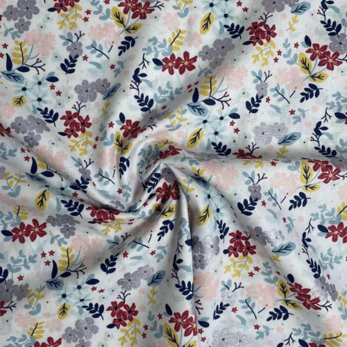 Pamutvászon,  Téli virágok (Csillámos)   