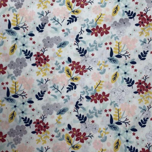 Pamutvászon,  Téli virágok (Csillámos)   