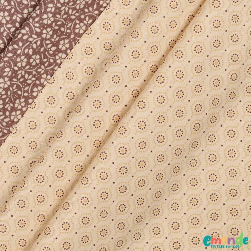 Pamutvászon, Minimál, Virág, Krém