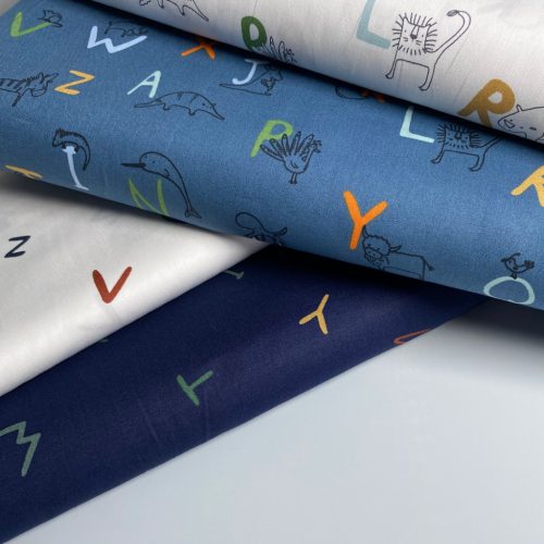 Pamutvászon, Betűk, Sötétkék