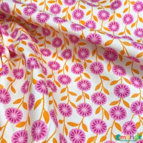 Pamutvászon,  Virágok, Ekrü  