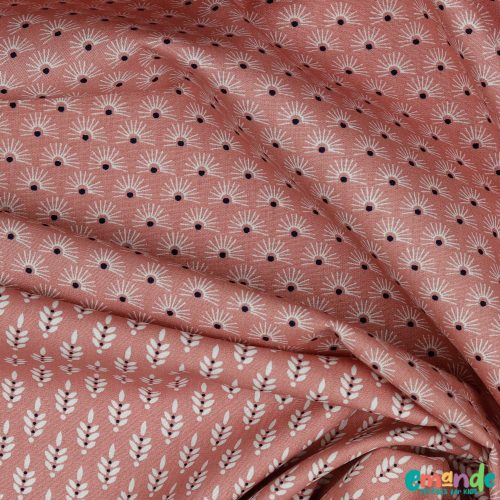 Pamutvászon, Minimál, Százszorszép, Mályva  