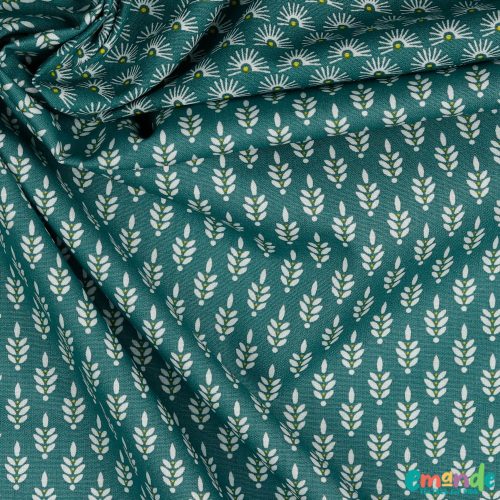 Pamutvászon, Minimál, Levél, Sötétzöld