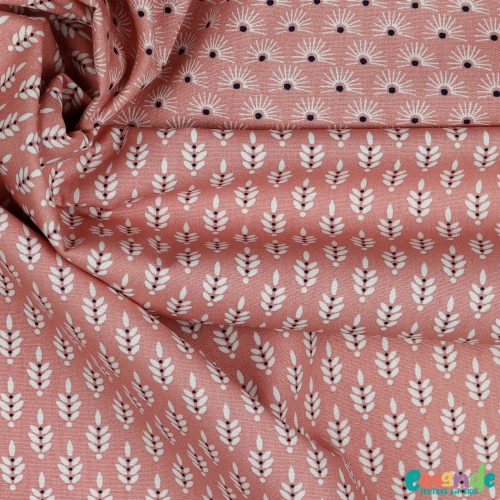 Pamutvászon, Minimál, Levél, Mályva  