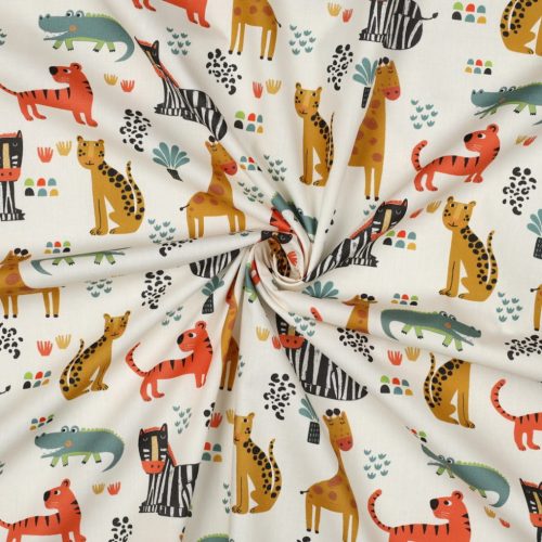 Pamutvászon, Safari, Törtfehér  