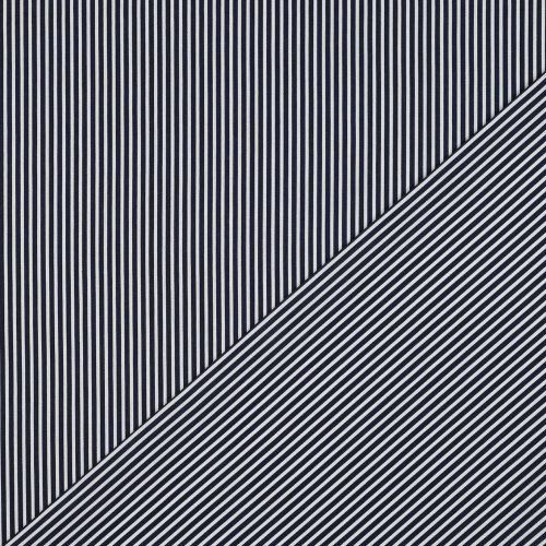 Pamutvászon, Csíkos, Sötétkék  