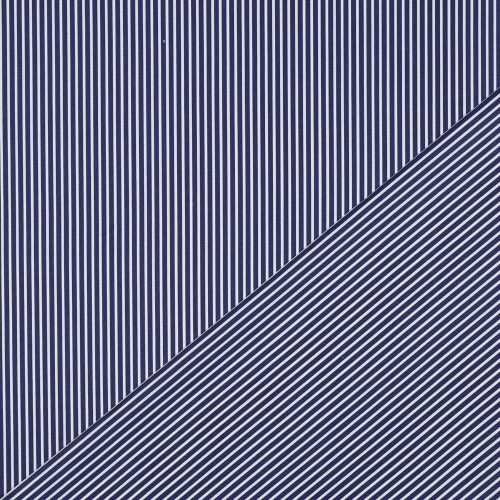 Pamutvászon, Csíkos, Kobaltkék  
