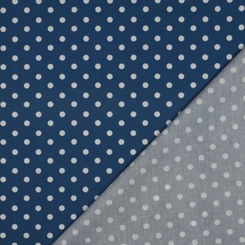 Pamutvászon, Nagy pöttyös, Kék  