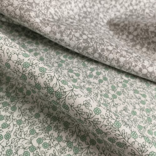 Pamutvászon, Virágok, Szürke 