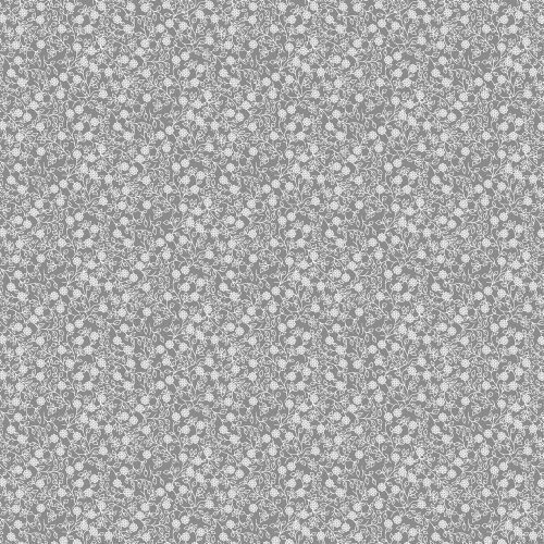 Pamutvászon, Virágok, Szürke 