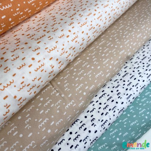 Pamutvászon, Fehér Vonalhernyó, Menta