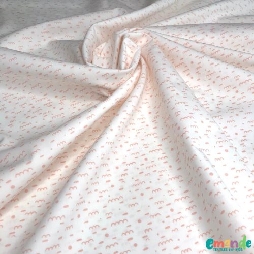 Pamutvászon, Világos rózsaszín Vonalhernyó, Fehér