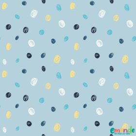 Pamutvászon, Irkafirka pöttyök, Pasztell kék
