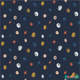 Pamutvászon, Irkafirka pöttyök, Sötét tengerészkék