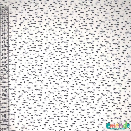 Pamutvászon, Sötétkék vonalhernyók, Fehér