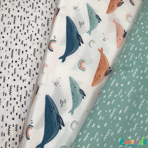 Pamutvászon, Kék-terrakotta Bálnák, Fehér