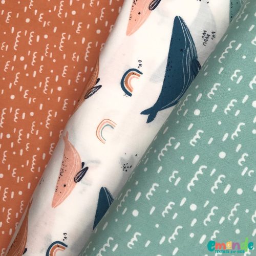 Pamutvászon, Kék-terrakotta Bálnák, Fehér