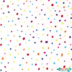 Pamutvászon, Színes pöttyök,  Fehér
