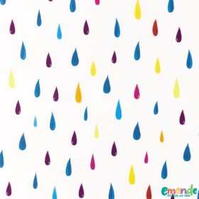 Pamutvászon, Esőcseppek (színes)   Fehér