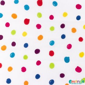 Pamutvászon, Nagy pöttyök (színes),   Fehér