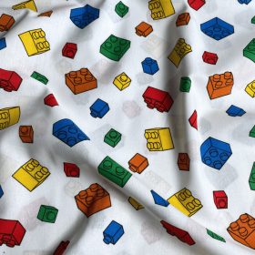 Pamutvászon, Építőkocka Fehér  