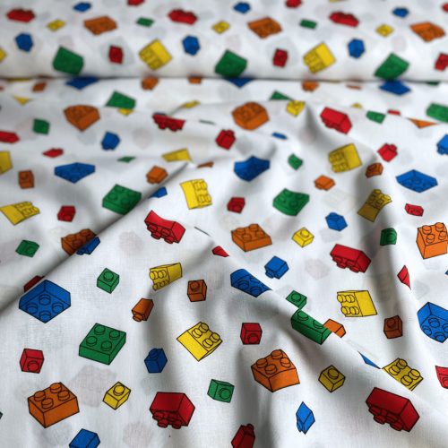 Pamutvászon, Építőkocka Fehér  