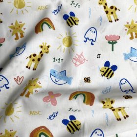 Pamutvászon, Gyerekrajzok, Fehér  