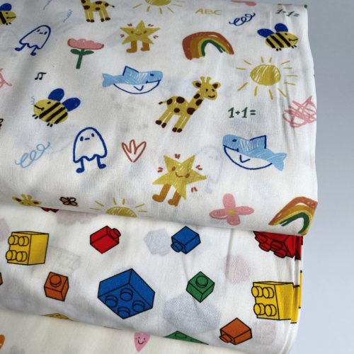 Pamutvászon, Gyerekrajzok, Fehér  