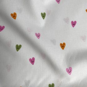 Pamutvászon, Szívecskék, Ekrü  