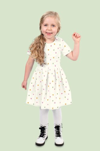 Pamutvászon, Szívecskék, Ekrü  