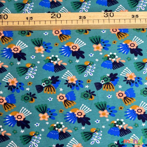 Extra puha, bolyhos futter (Soft sweat), Virágok, Türkiz  